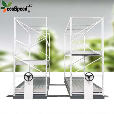 Ecospeed vertical/Urban farming hydroponics system drainage system 4x8x10ft size indoor mobile growing racks with led grow light